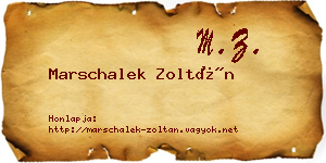 Marschalek Zoltán névjegykártya
